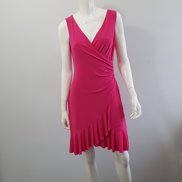 Short Mid-High Pink With A Crossover Ruffle Size 6 (K) - Picture 3 of 3
